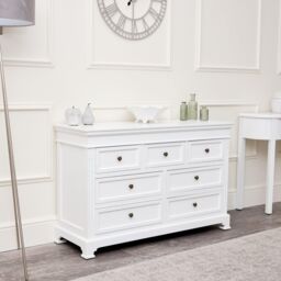 Melody Maison Large White 7 Drawer Chest Of Drawers - Daventry White Range - thumbnail 6