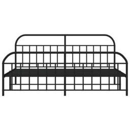 Berkfield Home Metal Bed Frame with Headboard & Footboard Black 193x203 cm - thumbnail 6