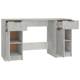 Berkfield Home Elegant Desk with Side Cabinet Concrete Grey Engineered Wood - thumbnail 7