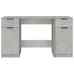 Berkfield Home Elegant Desk with Side Cabinet Concrete Grey Engineered Wood - thumbnail 6