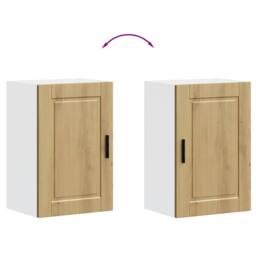 Berkfield Home Kitchen Wall Cabinet¬†Porto Artisan Oak Engineered Wood in Brown - thumbnail 9