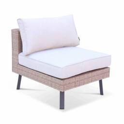 sweeek 5-seater Polyrattan Garden Sofa Set in Beige - thumbnail 5