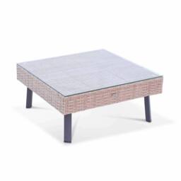 sweeek 5-seater Polyrattan Garden Sofa Set in Beige - thumbnail 6