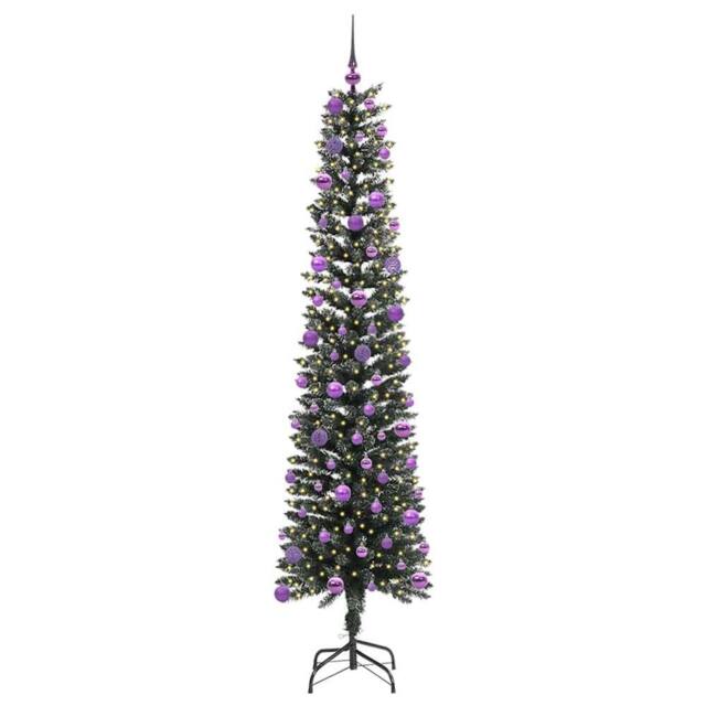 Berkfield Home Elegant Artificial Christmas Tree with 300 LEDs Green 58 x 58 x 240 cm - image 1