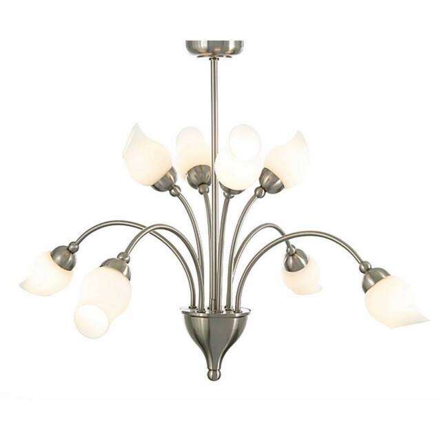 Netlighting Rimini Pendant 8 Light G9 Satin Chrome in Grey - image 1