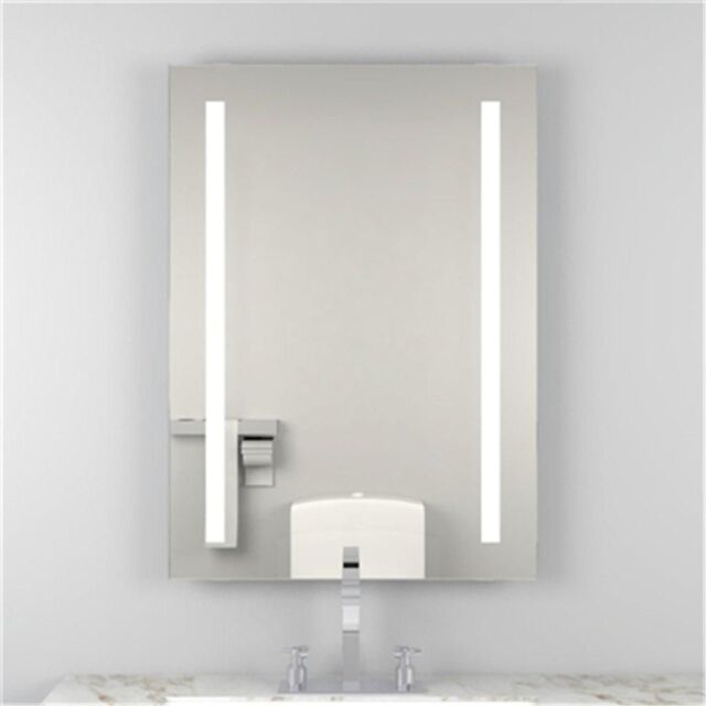 Clifton 70cm Rectangle LED (Sides) Bathroom Wall Mirror with Demister Pad in Natural