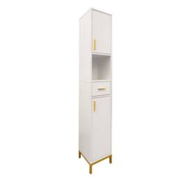 Hygrad Built to Survive Tall Bathroom Storage Unit Small Spaces Narrow Cabinet Drawer Shelves in White - thumbnail 2