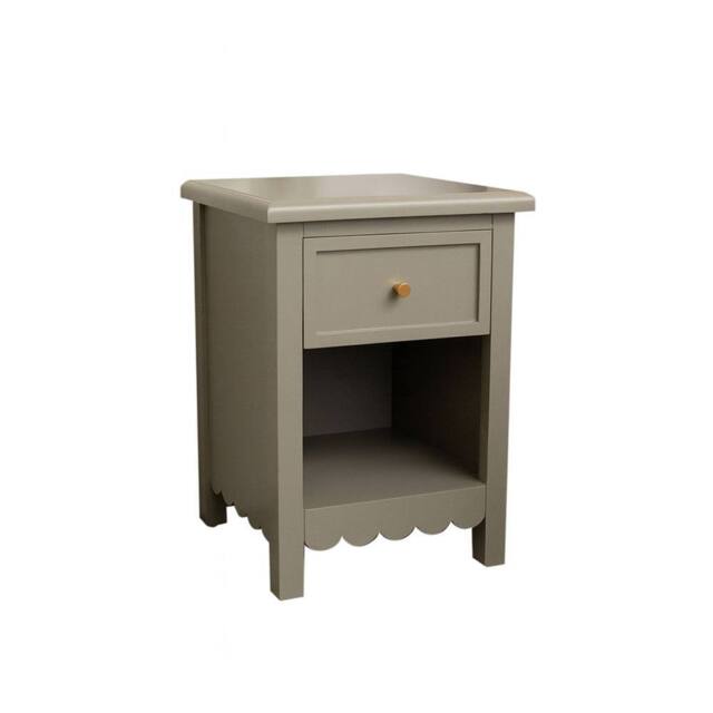 Melody Maison Set Of 2 One Drawer Scalloped Bedside Tables - Staunton Taupe Range - image 1
