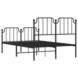 Berkfield Home Metal Bed Frame with Headboard & Footboard Black 120x200 cm - Size: Small Double - thumbnail 7
