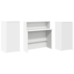Berkfield Home Reception Desk White 200x50x103.5 cm Engineered Wood - thumbnail 7