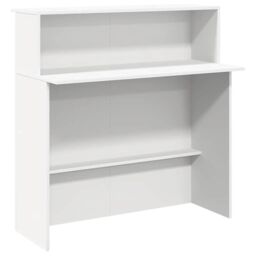 Berkfield Home Reception Desk White 200x50x103.5 cm Engineered Wood - thumbnail 8