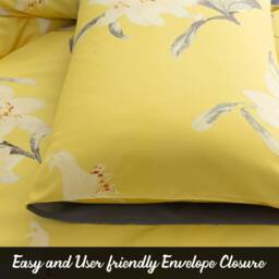 Pamposh Brushed Microfibre Duvet Cover Sets in Yellow - Size: Single - thumbnail 8