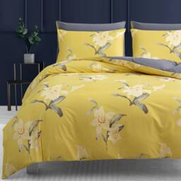 Pamposh Brushed Microfibre Duvet Cover Sets in Yellow - Size: Single - thumbnail 3