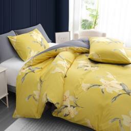 Pamposh Brushed Microfibre Duvet Cover Sets in Yellow - Size: Single - thumbnail 6
