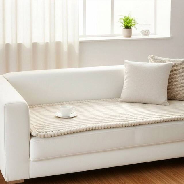 EONLION Off-white Thick Sofa Covers Washable Fit - Size: 120 cm x 90 cm - image 1
