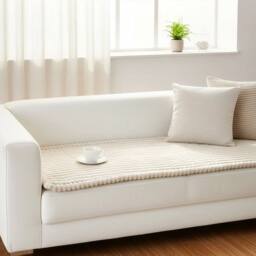 EONLION Off-white Thick Sofa Covers Washable Fit - Size: 120 cm x 90 cm - thumbnail 1