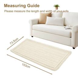 EONLION Off-white Thick Sofa Covers Washable Fit - Size: 120 cm x 90 cm - thumbnail 2