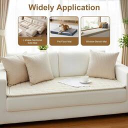 EONLION Off-white Thick Sofa Covers Washable Fit - Size: 120 cm x 90 cm - thumbnail 4