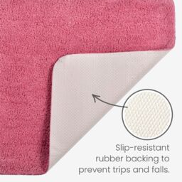Allure Bath Fashions Deep Pile Microfibre Non Slip Bath Mat Set in Rose - thumbnail 5