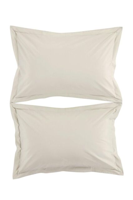 CHRISTY Pure Cotton Percale Oxford Pillowcase Pair in Beige - image 1