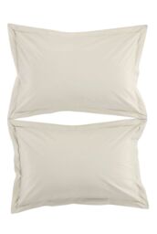 CHRISTY Pure Cotton Percale Oxford Pillowcase Pair in Beige - thumbnail 3