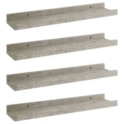 Berkfield Home Wall Shelves 4 pcs Concrete Grey 40x9x3 cm - Size: 40 x 9 x 3 cm - thumbnail 2