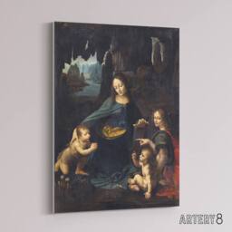 "Artery8 The Virgin of the Rocks da Vinci Vintage Canvas Wall Art in Brown - Size: W18"" x H24""" - thumbnail 2