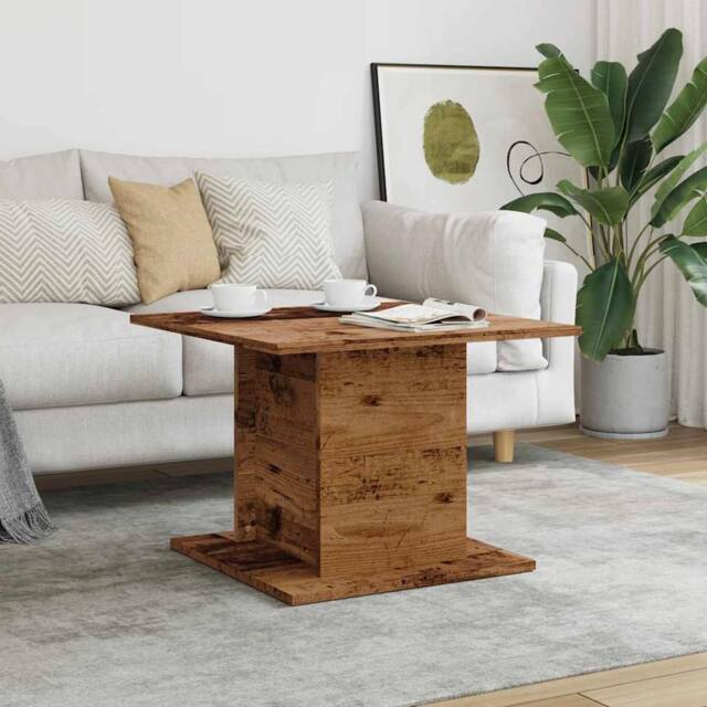 Berkfield Home Durable Coffee Table Old Wood 55.5x55.5x40 cm Engineered Wood in Brown - image 1