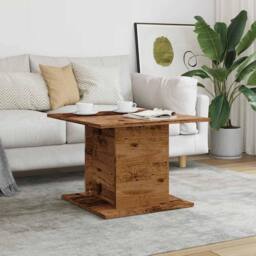 Berkfield Home Durable Coffee Table Old Wood 55.5x55.5x40 cm Engineered Wood in Brown - thumbnail 1