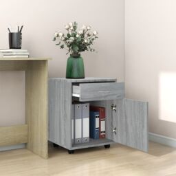 Berkfield Home Rolling Cabinet Grey Sonoma 45x38x54 cm Engineered Wood - Size: 45 x 38 x 54 cm - thumbnail 3