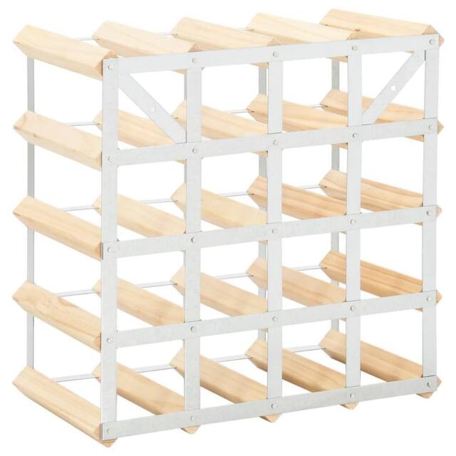 Berkfield Home Modern Wine Rack for 20 Bottles Solid Pinewood in Beige - image 1