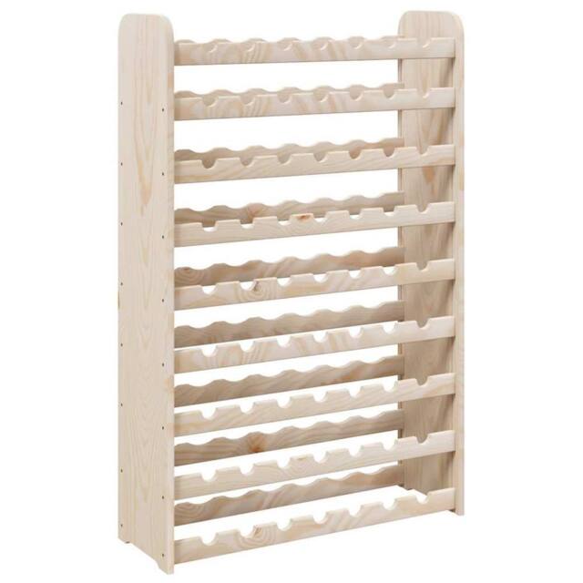 Berkfield Home Wine Rack 72.5x25x111.5 cm Solid Wood Pine in Natural - image 1
