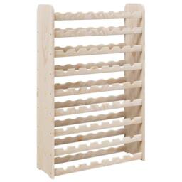 Berkfield Home Wine Rack 72.5x25x111.5 cm Solid Wood Pine in Natural