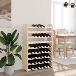 Berkfield Home Wine Rack 72.5x25x111.5 cm Solid Wood Pine in Natural - thumbnail 3