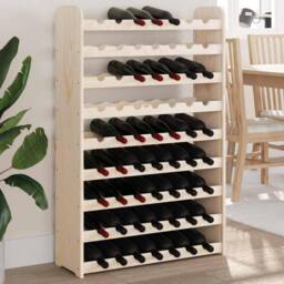 Berkfield Home Wine Rack 72.5x25x111.5 cm Solid Wood Pine in Natural - thumbnail 2