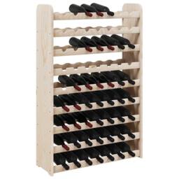Berkfield Home Wine Rack 72.5x25x111.5 cm Solid Wood Pine in Natural - thumbnail 4