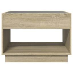 Berkfield Home Coffee Table with Infinity LED Sonoma Oak 70x50x50 cm in Brown - Size: 70 x 50 x 50 cm - thumbnail 6