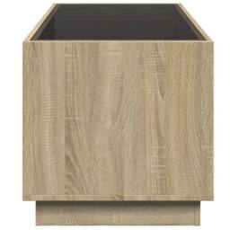 Berkfield Home Coffee Table with Infinity LED Sonoma Oak 70x50x50 cm in Brown - Size: 70 x 50 x 50 cm - thumbnail 7