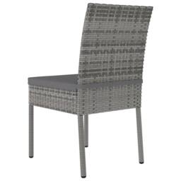 Berkfield Home Garden Dining Chairs 2 pcs Poly Rattan Grey - thumbnail 4
