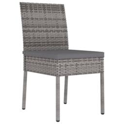 Berkfield Home Garden Dining Chairs 2 pcs Poly Rattan Grey - thumbnail 1