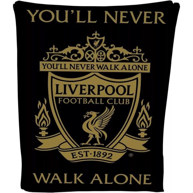 Liverpool FC Fleece Crest Blanket in Black - image 1
