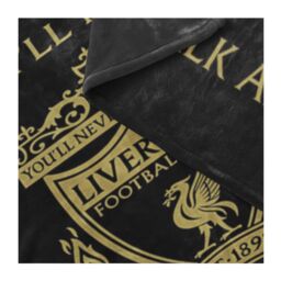 Liverpool FC Fleece Crest Blanket in Black - thumbnail 3