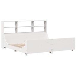 Berkfield Home Bookcase Bed without Mattress White 180x200 cm Super King Solid Wood in Brown - thumbnail 3