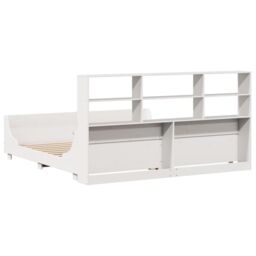 Berkfield Home Bookcase Bed without Mattress White 180x200 cm Super King Solid Wood in Brown - thumbnail 6