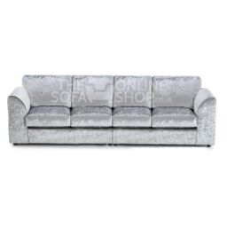 Snugg Furniture UK Limited (Scatter Back) Aurora Crushed Velvet 4 Seater 2 Corner Sofa in Silver - thumbnail 2