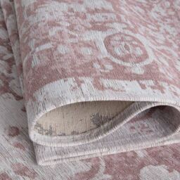 THE RUGS Washable Rugs for Living Room Kitchen Bedroom Vintage Design Pink Machine Washable Area Rugs & Runners 6962 - Size: 80 cm x 300 cm - thumbnail 4