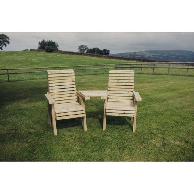 Churnet Valley Garden Furniture Ltd Ergonomic Companion Set - Fully Assembled - Set of Cushions Inc in Brown - image 1