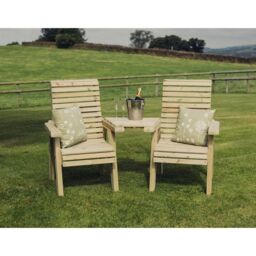 Churnet Valley Garden Furniture Ltd Ergonomic Companion Set - Fully Assembled - Set of Cushions Inc in Brown - thumbnail 3