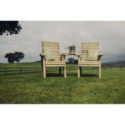 Churnet Valley Garden Furniture Ltd Ergonomic Companion Set - Fully Assembled - Set of Cushions Inc in Brown - thumbnail 6