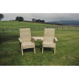 Churnet Valley Garden Furniture Ltd Ergonomic Companion Set - Fully Assembled - Set of Cushions Inc in Brown - thumbnail 1